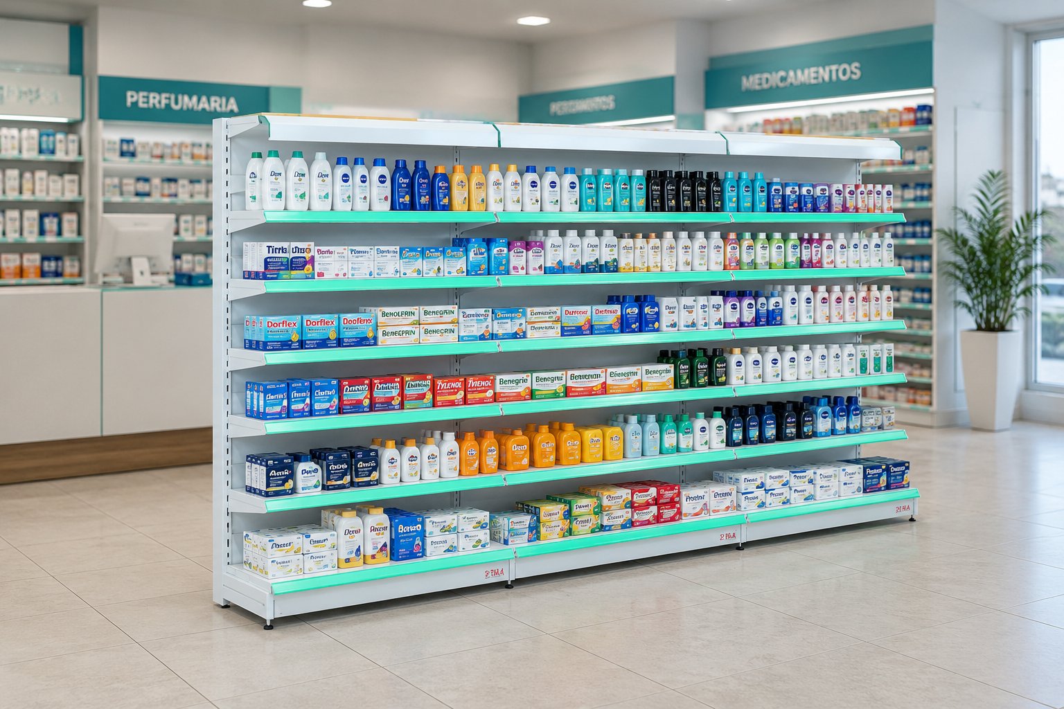 Gôndola Farmácia e Perfumaria Polar